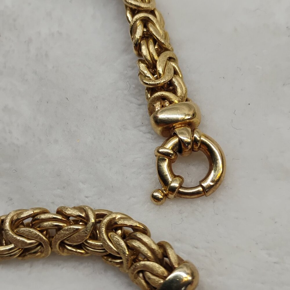 Vintage Silver Byzantine Large Necklace Italy .925 Sterling 20" Gold Tone Chain - Picture 8 of 12
